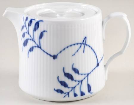 Mega Blue Fluted Small Teapot & Lid