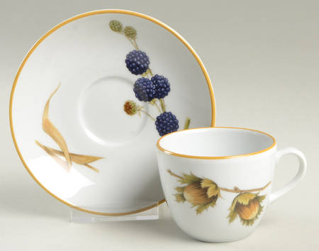 Wild Harvest (Mustard Trim) Flat Demitasse Cup & Saucer Set