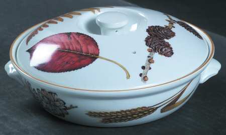 Wild Harvest (Mustard Trim) 1 Qt Round Covered Casserole