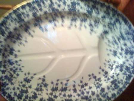 B652 Blue 19" Oval Serving Platter