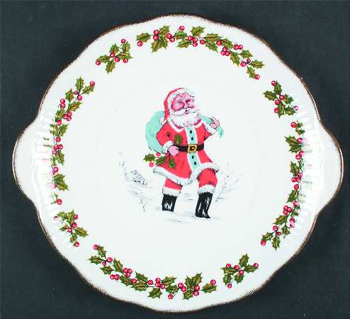 Santa Handled Cake Plate
