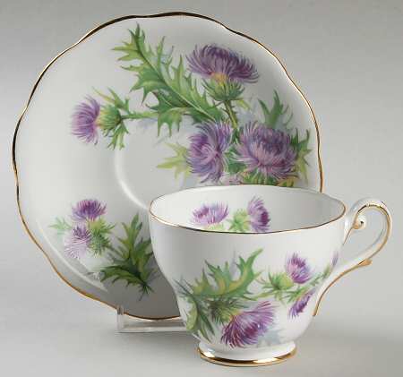 Scots Emblem Footed Cup & Saucer Set