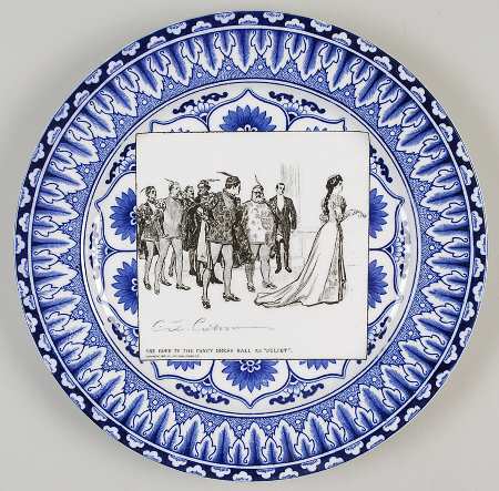 Gibson Girl Widow and Her Friends Dinner Plate