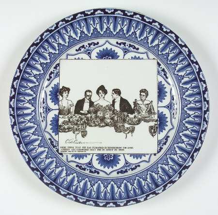 Gibson Girl Widow and Her Friends Dinner Plate