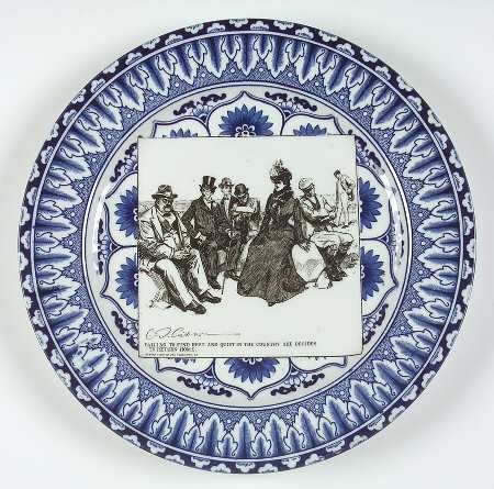 Gibson Girl Widow and Her Friends Dinner Plate