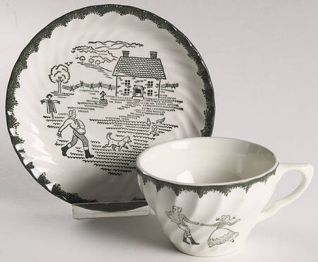 Countryside (Fall) Flat Cup & Saucer Set