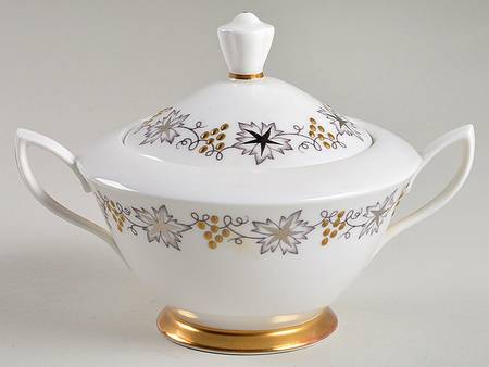 Gold and Silver Sugar Bowl & Lid by Royal Albert
