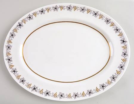 Gold and Silver 15" Oval Serving Platter