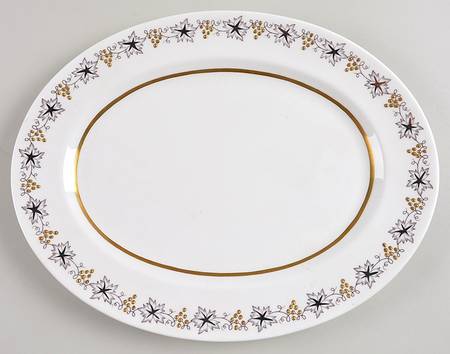 Gold and Silver 12" Oval Serving Platter by Royal Albert