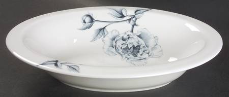 Blue Peony (Bone) 10" Oval Vegetable Bowl