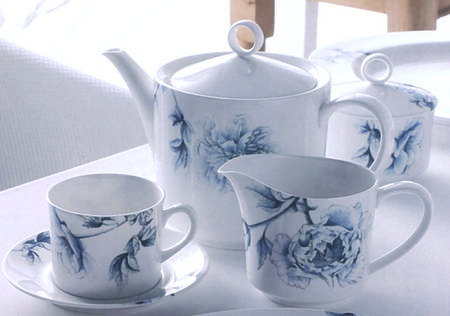 Blue Peony (Bone) Creamer