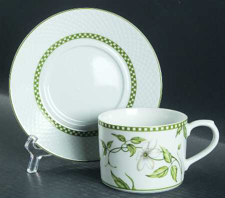 Cafe Fleur Accessories Flat Cup & Saucer Set