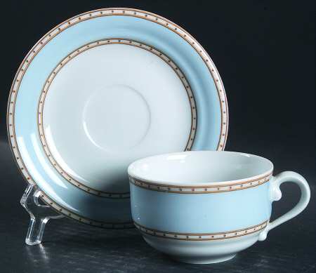 Liselund Light Blue Flat Cup & Saucer Set