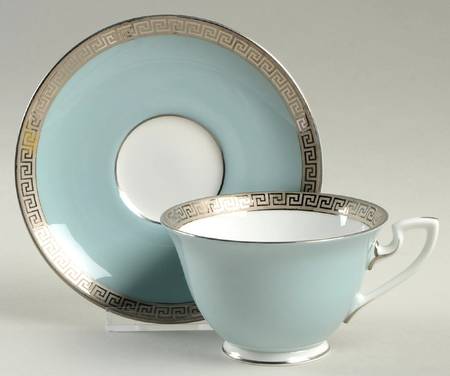 Athena Turquoise Footed Cup & Saucer Set