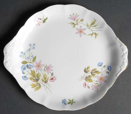 Wild Anemone (Scalloped) Handled Cake Plate
