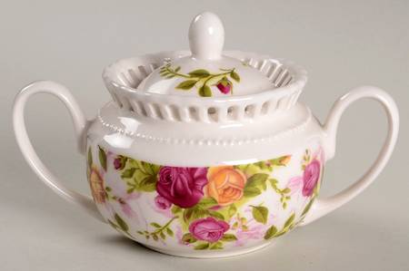 Old Country Roses Pierced (Giftware) Sugar Bowl & Lid