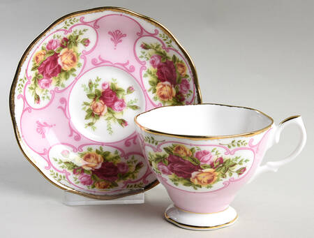Rose Cameo Pink Footed Cup & Saucer Set