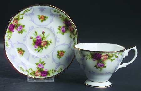Rose Cameo Violet Footed Cup & Saucer Set