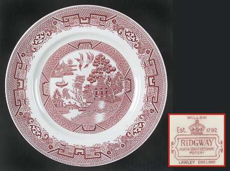 Willow Pink (Crown Backstamp) by Ridgway (Ridgways)