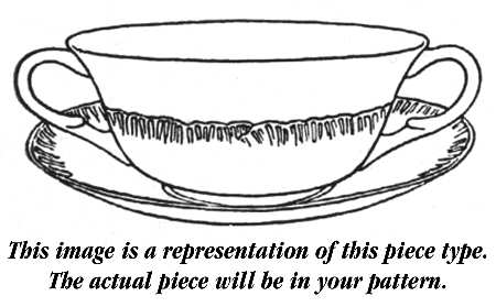 Barley Footed Cream Soup Bowl & Saucer Set