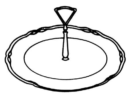 French Charm Round Serving Plate with Center Handle (Dp) Hc
