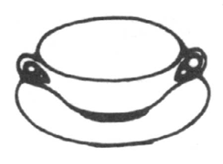 Diana (Platinum Trim) Footed Cream Soup Bowl & Cup Saucer Set