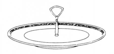 Whitebridge Platinum Round Serving Plate with Center Handle (Dp) Hc