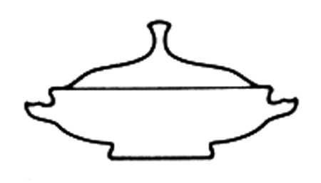 Lowell (Gold Backstamp) Oval Covered Vegetable