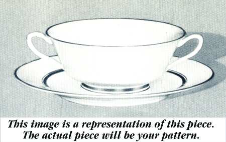 Eventide Footed Cream Soup Bowl & Saucer Set