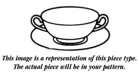 American Deco Footed Cream Soup Bowl & Saucer Set