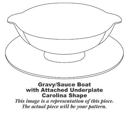 Carolina Undecorated Gravy Boat with Attached Underplate