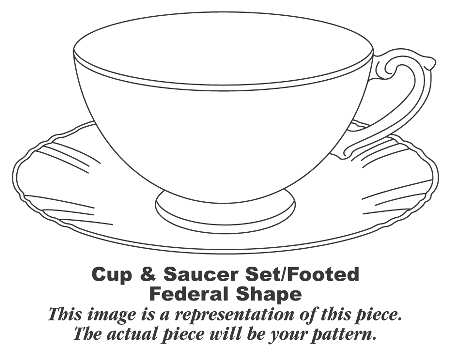 Lily of The Valley (Platinum Trim) Footed Cup & Saucer Set