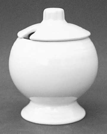 Fiesta Red Stripe Ivory (Older) Mustard Jar & Lid