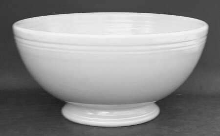Fiesta Red Stripe Ivory (Older) Large Footed Salad Serving Bowl