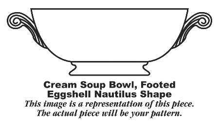 Greek Key Footed Cream Soup Bowl