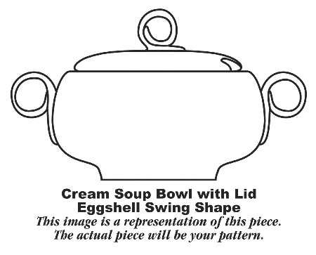 Organdy Yellow Cream Soup Bowl & Lid Set