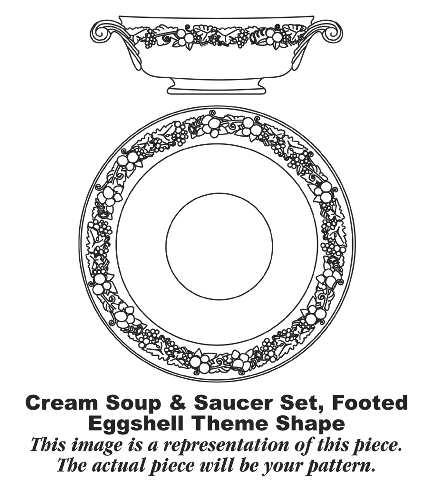 TH1 Footed Cream Soup Bowl & Saucer Set