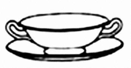 Herring Hunt Cream Soup Bowl & Saucer Set