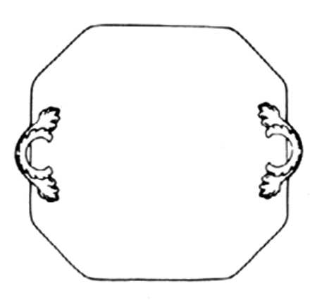 Gloucester Red (Bone) Square Handled Cake Plate