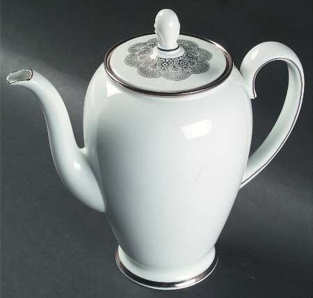 1473 (Aida, White, Platinum Trim) Coffee Pot & Lid