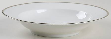 1473 (Aida, White, Platinum Trim) Rim Soup Bowl