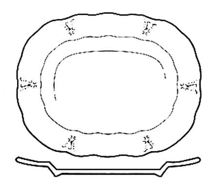 Elizabeth (Platinum Trim) 15" Oval Serving Platter