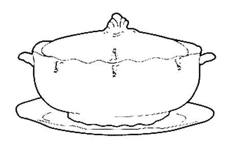 Elizabeth (Gold Trim) Tureen & Lid w/Underplate