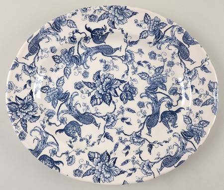 Exotic Bird Blue 13" Oval Serving Platter