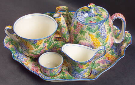 Somerset (Blue Trim) 6-Piece Breakfast Set (Flat Cup)