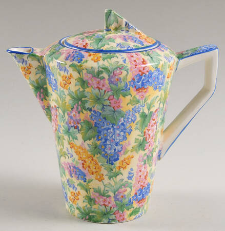 Somerset (Blue Trim) Norman Shape Coffee Pot & Lid