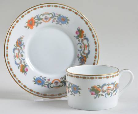 Vieux Chine (Empire, White) Flat Cup & Saucer Set