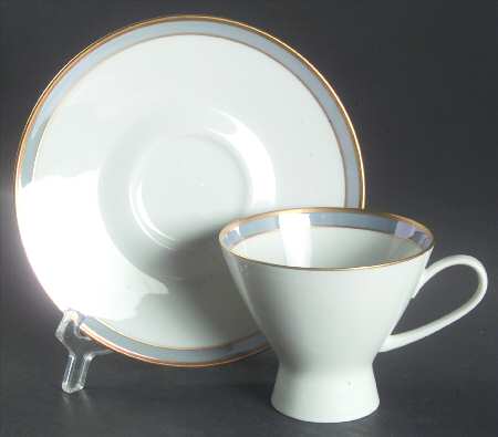 Gala Blue (Classic Rose Collection) Footed Cup & Saucer Set