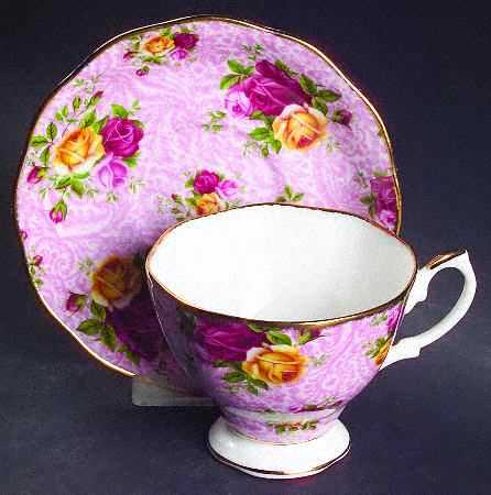 Dusky Pink Lace Footed Cup & Saucer Set