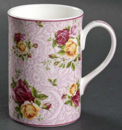 Dusky Pink Lace Mug